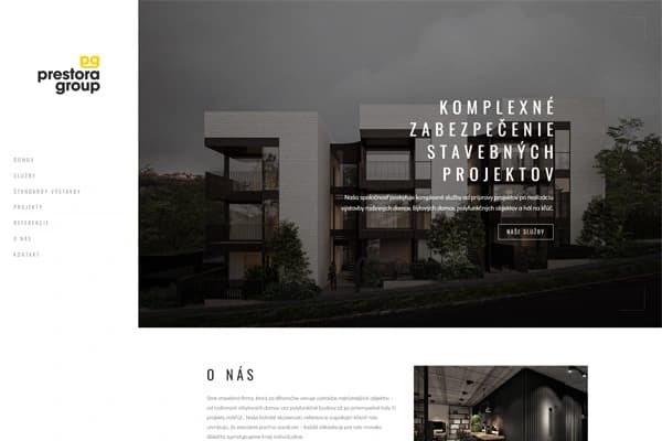 Prestora Group – tvorba prezentačného webu pre stavebnú firmu, referencia BrandLift