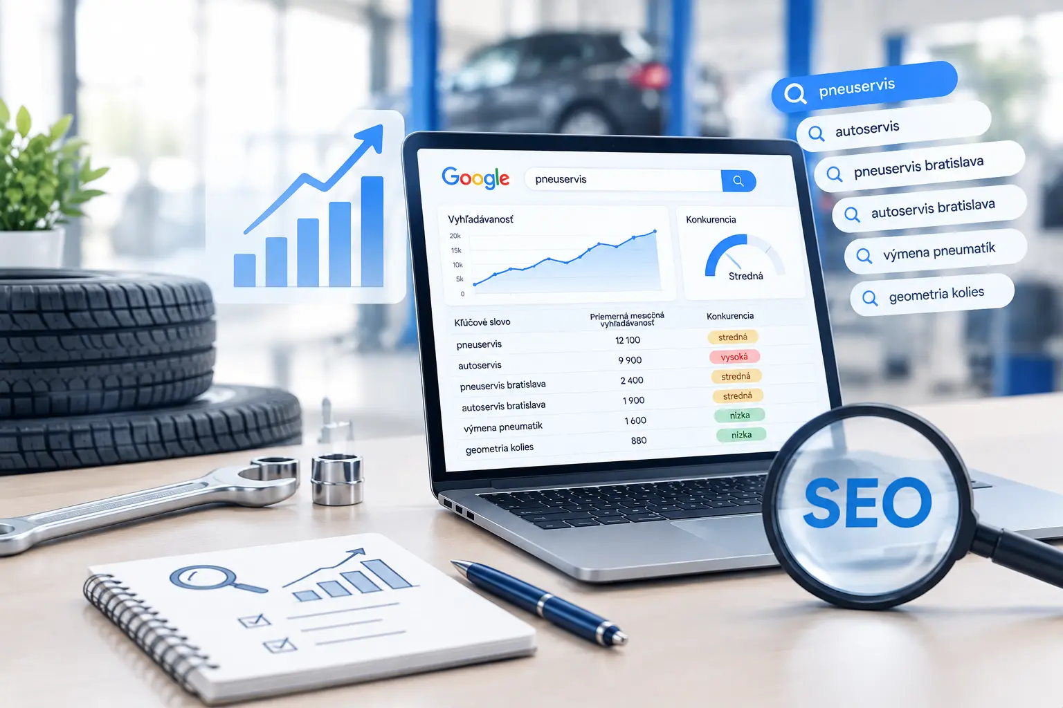 SEO audit a analýza kľúčových slov – prehľad vyhľadávanosti a konkurencie v Google