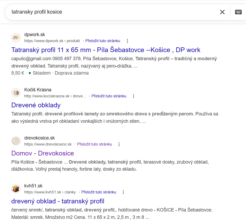 Vyhľadávanie — tatranský profil Košice