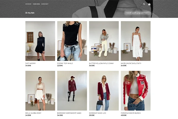 Fashion e-shop – responzívna web stránka na mieru